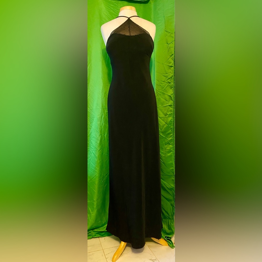 Gilar Evening  Beaded Women's Dress Grown Black - Size 12